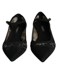 Dolce & Gabbana – Schwarze Taormina-Schuhe mit Spitze von Bellucci