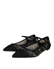 Dolce & Gabbana – Schwarze Taormina-Schuhe mit Spitze von Bellucci
