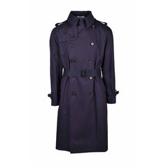 Aquascutum Blauer Baumwoll-Trenchcoat für Herren