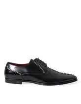 Dolce & Gabbana – Formelle Schuhe aus schwarzem Leder mit Kristallen