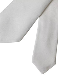 Dolce & Gabbana Weiße Seidenkrawatte für Herren, klassisch, verstellbar