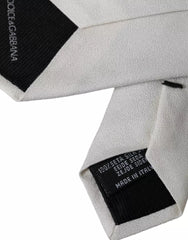Dolce & Gabbana Weiße Seidenkrawatte für Herren, klassisch, verstellbar