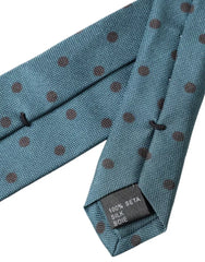 Dolce & Gabbana Grüne Schwarze Tupfen Seiden Krawatte Verstellbar für Herren