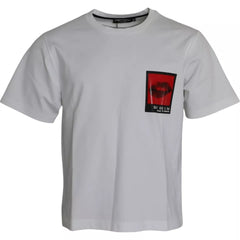 Dolce & Gabbana Weißes T-Shirt für Herren mit roten Lippen
