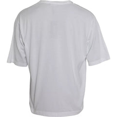 Dolce & Gabbana weißes Baumwoll-T-Shirt mit Rundhalsausschnitt und kurzen Ärmeln