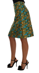 Dolce & Gabbana Multicolor Jacquard Straight Pencil Skirt