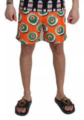 Dolce & Gabbana Orange Cupcake Beachwear Badehosen