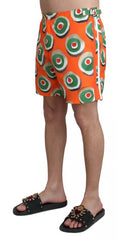 Dolce & Gabbana Orange Cupcake Beachwear Badehosen