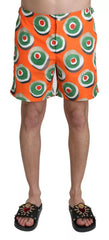 Dolce & Gabbana Orange Cupcake Beachwear Badehosen
