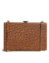Dolce & Gabbana Bruin Leder Gouden Frame Clutch Mini Crossbody Tas
