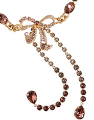 Dolce & Gabbana Goldfarbene Messing-Taillenkette mit Kristallverzierung
