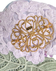 Dolce & Gabbana Mehrfarbige Hortensie Gold Messing Nadel Brosche
