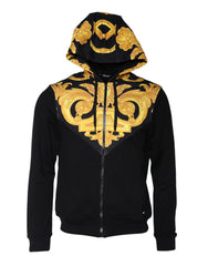Versace Schwarzer Medusa-Print Hoodie mit durchgehendem Reißverschluss