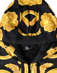 Versace Schwarzer Medusa-Print Hoodie mit durchgehendem Reißverschluss