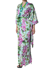Dolce & Gabbana Wickelkleid aus Stretch-Seide mit mehrfarbigem Blumenmuster