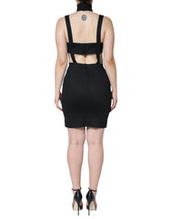 Dolce & Gabbana – Schwarzes, ärmelloses, figurbetontes Minikleid mit Cut-outs