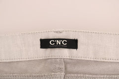 Costume National Weiße Stretch-Jeans aus Baumwolle, Slim Fit