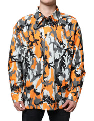 Dolce & Gabbana – Mehrfarbige Camouflage-Jeansjacke aus Baumwolldenim mit Kragen