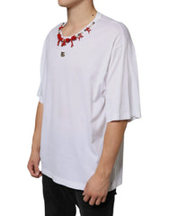 Dolce & Gabbana Wit Katoenen T-shirt met Kettingdetails