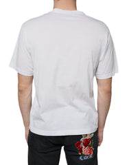 Dolce & Gabbana Weißes Baumwoll-T-Shirt mit DG Logo Print