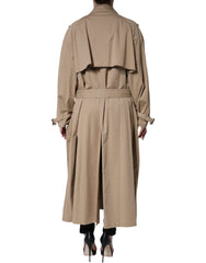 Dolce & Gabbana Khakifarbene zweireihige Trenchcoat-Jacke