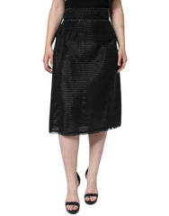 Dolce & Gabbana Schwarzer Bleistiftrock aus Viskose mit hoher Taille