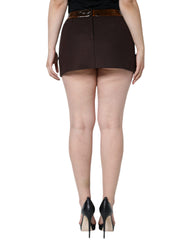 Dolce & Gabbana Brauner Minirock aus Schurwolle in A-Linie mit mittlerer Taille