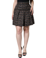 Dolce & Gabbana Mehrfarbiger hochtaillierter Minirock aus Tartan-Tweed in A-Linie