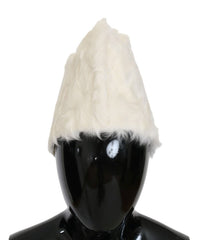 Dolce & Gabbana Mütze aus weißem Xiangao-Lammfell