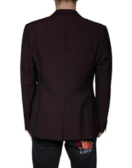 Dolce & Gabbana – Einreihiger Blazer aus Wolle in Bordeaux