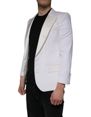 Dolce & Gabbana – Einreihiger Blazer aus cremeweißer Wolle