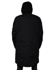 Dolce & Gabbana – Schwarzer Parka aus Baumwolle mit Kapuze, Trenchcoat-Jacke