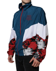 Dolce & Gabbana Mehrfarbige Polyesterjacke mit durchgehendem Reißverschluss
