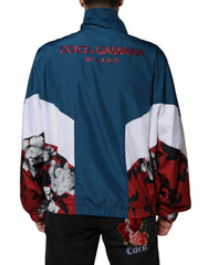 Dolce & Gabbana Mehrfarbige Polyesterjacke mit durchgehendem Reißverschluss