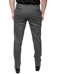 Dolce & Gabbana Grau karierte Skinny-Hose aus Wolle im Tartan-Stil