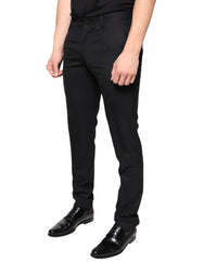 Dolce & Gabbana Schwarze Skinny-Hose aus Wolle für Herren
