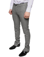 Dolce & Gabbana Grau karierte Skinny-Hose aus Wolle im Tartan-Stil
