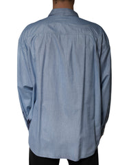 Dolce & Gabbana Hellblaues Button-Down-Freizeithemd aus Baumwolle