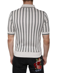 Dolce & Gabbana – Poloshirt mit kurzen Ärmeln und weißen und schwarzen Streifen