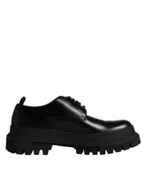 Dolce & Gabbana – Trekking-Schnürschuhe aus schwarzem Leder