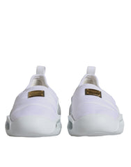 Dolce & Gabbana – Weiße, gepolsterte Low-Top-Sneakers aus Stoff