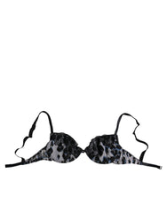 Roberto Cavalli Weißer Leopard Push-up BH Unterwäsche