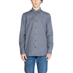 Armani Exchange Blue Cotton Dress Shirt