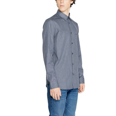 Armani Exchange Blue Cotton Dress Shirt
