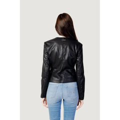 Armani Exchange Schwarze Lederjacke