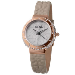 Folli Follie graue Lederarmbanduhr