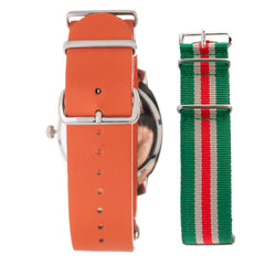 Folli Follie orangefarbene Lederarmbanduhr