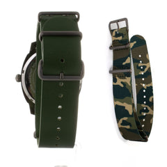 Folli Follie Green Leather Dress Watch