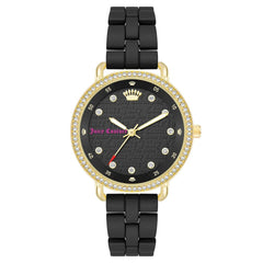 Juicy Couture Schwarze Metall-Damenuhr