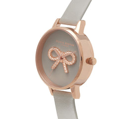 Olivia Burton Gray Kunstlederarmbanduhr